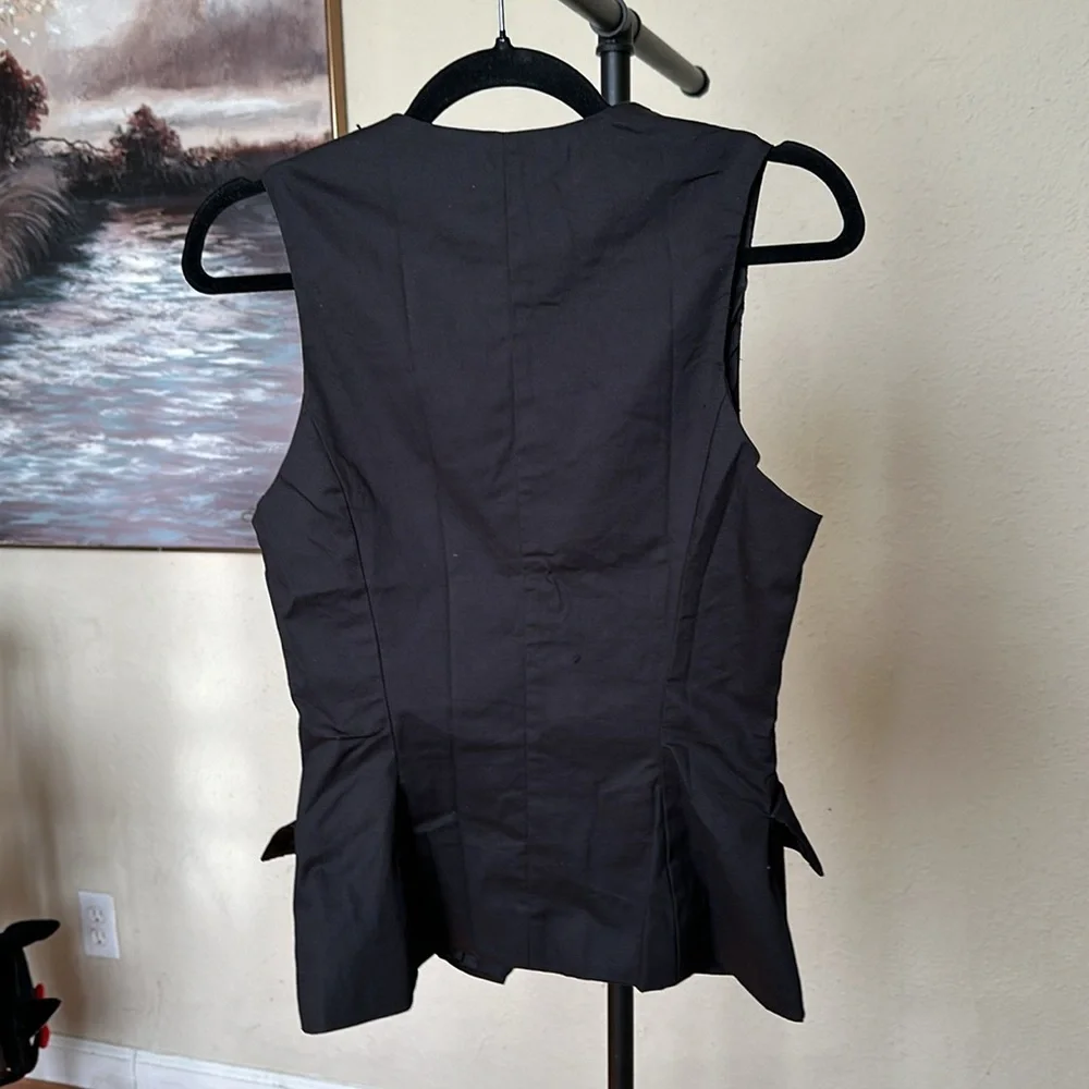 JULIET House of CB BLACK SLEEVELESS TUXEDO TOP NWOT blazer suit $139 size‎ XS